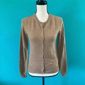 Neiman Marcus cashmere 100% cashmere brown button up sweater in size xs